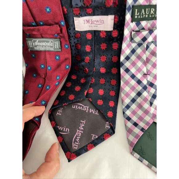 Lauren Ralph Lauren, TM Lewin, Hemley, Avanrata (Lot of X4) of Mens Silk Ties - Picture 4 of 15